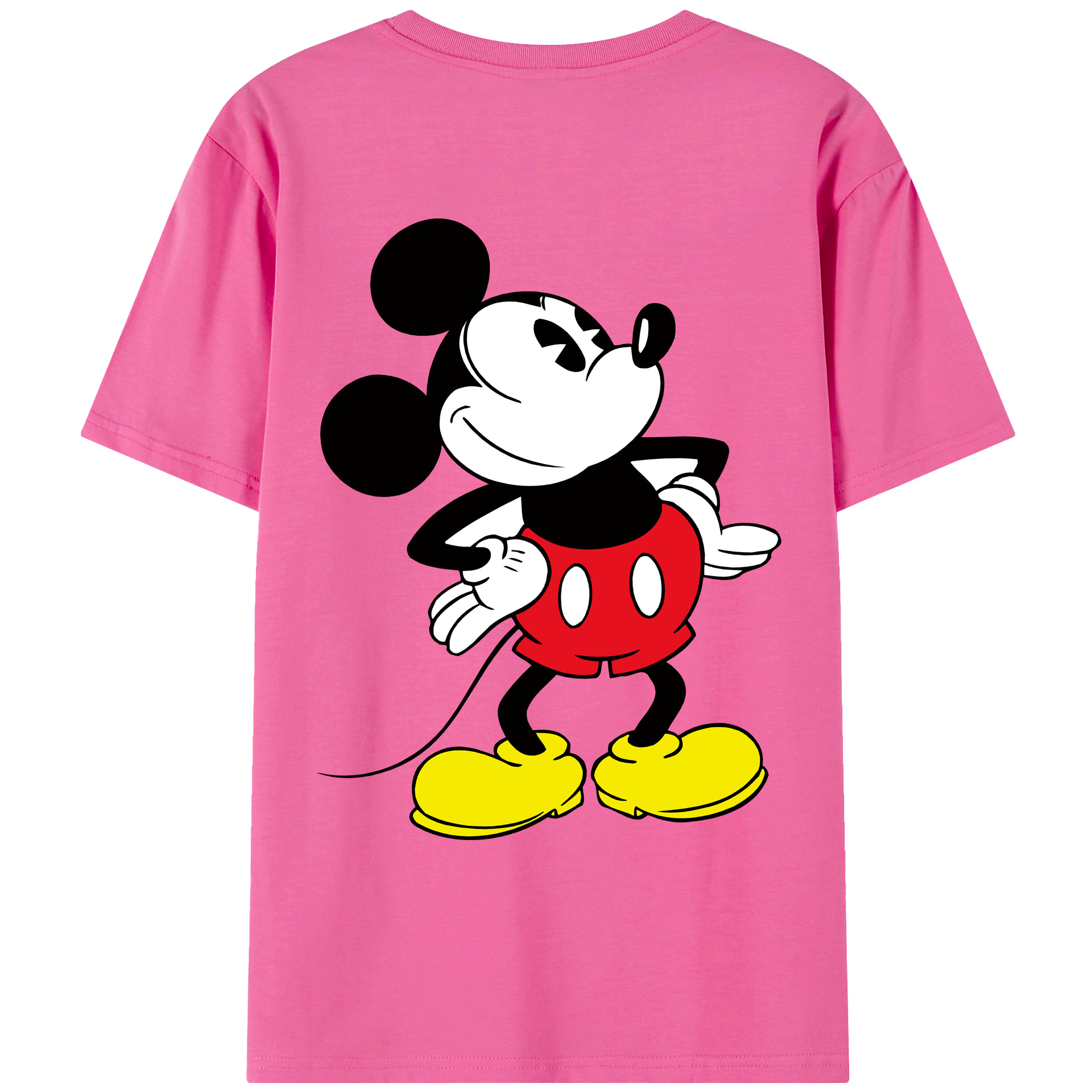 （画像用） ミッキーマウス Mickey Mouse レディース半袖Tシャツ(バックプリント)